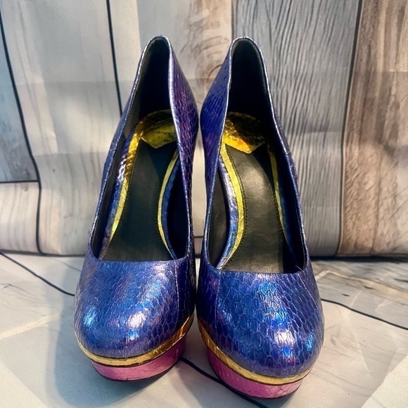 Brian Atwood Bf Fontanne DK BLUE SN Platform Women's Heels Shoes Size 6.5 NEW! - Picture 2 of 9